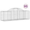 VidaXL Curved Gabion Baskets 5 Pcs 200x50x60/80 Cm Galvanized Iron, Gabion, Gabion Cage, Gabion Wall Basket, Wall 3146281