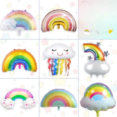 Novos Balões de Filme de Alumínio Nuvem Borla Arco-Íris Desenho Animado para Decoração de Festa de Aniversário Dia das Crianças