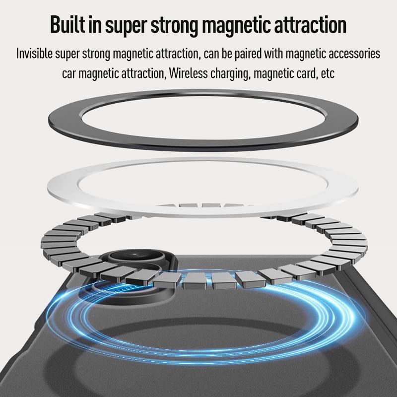 For Samsung Galaxy Z Fold7 Screen Protect Film Magnetic Electroplated Matte Phone Case For Magsafe Middle Hinge Shockproof Cover
