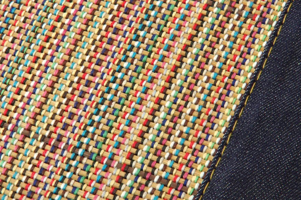 IKEHIKO Bamboo Entrance Mat, DDX Rio, Approx. 45 X 75cm, Multicolor Denim, Stylish Room Mat #1100170013001