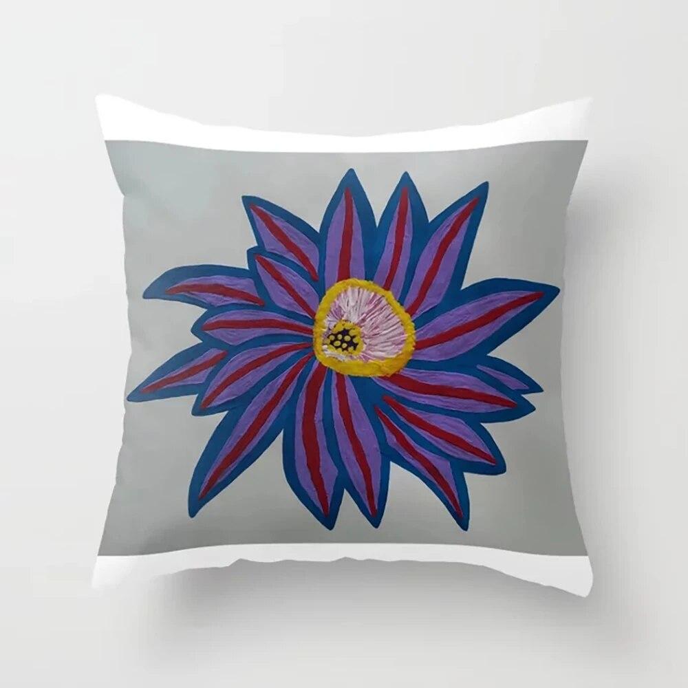 Home Decor Pillowcases Colorful Flower Printed  for Bedroom Living Room