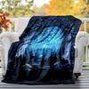 1pc Magic Forest Gate  - Throw Blanket, Soft, Flannel Blankets, Living Room,  All Seasons Use-1021091