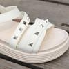 Fashion 2025 Summer Fashion Rivet Roman Flats Sandals for Women Thick Soled Open Toe Casual Slippers Outdoor Beach Sandals 35-40