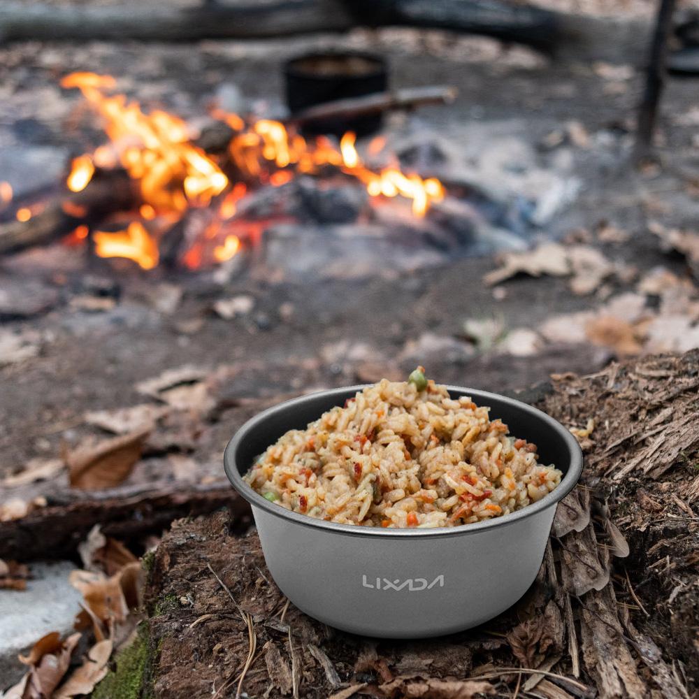 Outdoor Pure Ti Picnic Bowl Portable Tableware Camping Travel Anti-Scald Instant Noodle Bowl