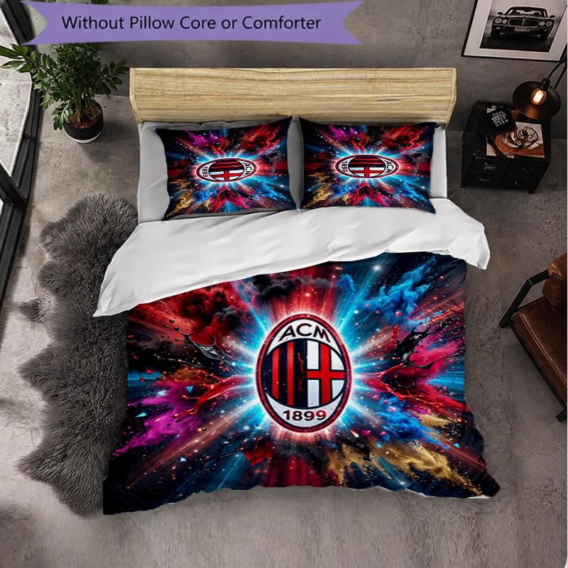 Modello AC Milan 3?Set di biancheria da letto morbido in microfibra con federe per camera da letto