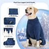 Haină groasă de fleece pentru câine, acoperire completă a corpului, cu patru picioare, pentru animale de companie active, activități în aer liber, rase, pijamale pentru casă