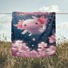 1PC Custom Name Axolotl Cherry Blossoms Outdooor Flannel Blankets Throw Blanket All-Season Throw Gift Bedspread for Couch, Bed, Camping Holiday Birthd