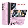 Leather for Samsung Galaxy Fold 6 5 4 3 Case Slim Hard Stand Protective Film Cover Stand Mental Holder Shockproof Luxury