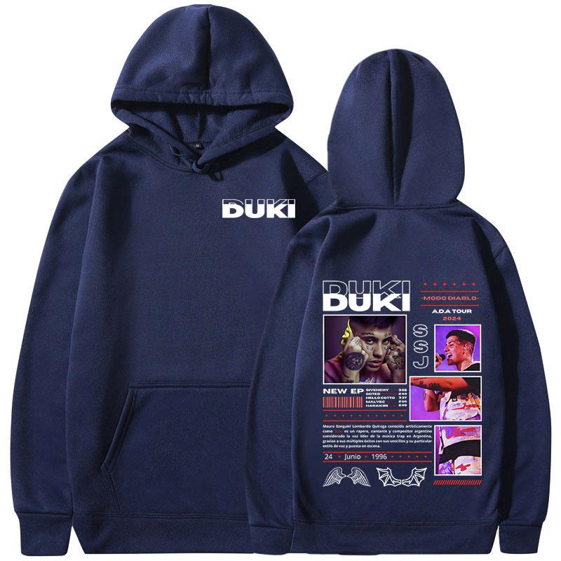 Rapper Duki Album Hoodies 2024 Tour Merch Long Sleeve Pullover Men Women Clothing Casual Fleece Oversized Sweatshirts Streetwear
