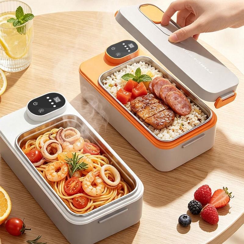 Beheizbare Lunchbox mit Akku und Digitalpanel, Wiederaufladbarer Akku, Herausnehmbarer 304er Stahlbehälter und Seitenverschlüssen