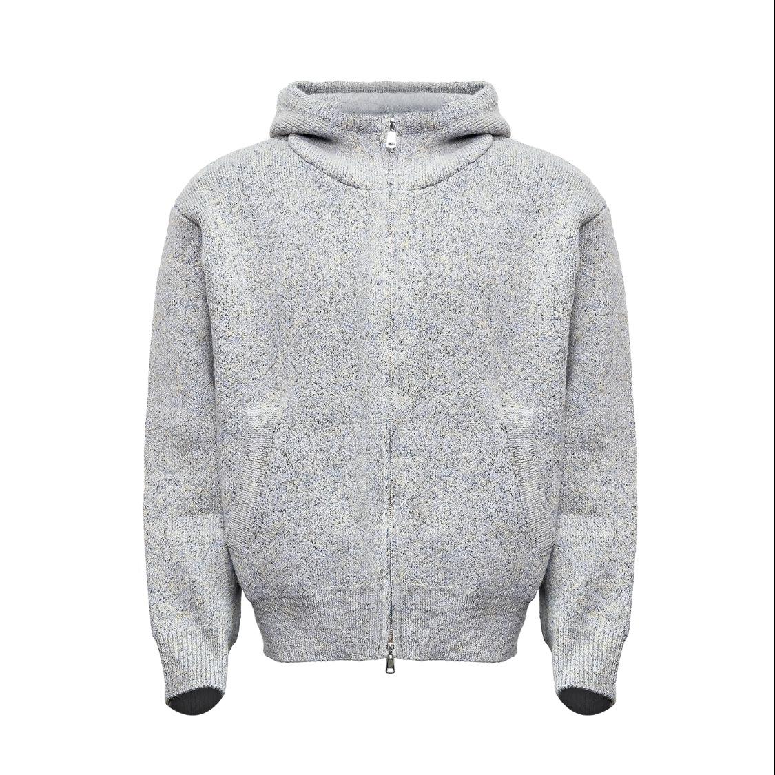 

Unisex Retro Hooded Knit Cardigan - Casual Loose-Fit Sweater for Autumn/Winter 2XL світло-сірий колір