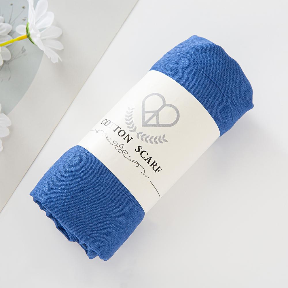 Fancy Fine Pleated Rayon Cotton Scarves Micro Crinkle Soft Cotton Long Shawl Factory Hemming Cheap Price Hijab
