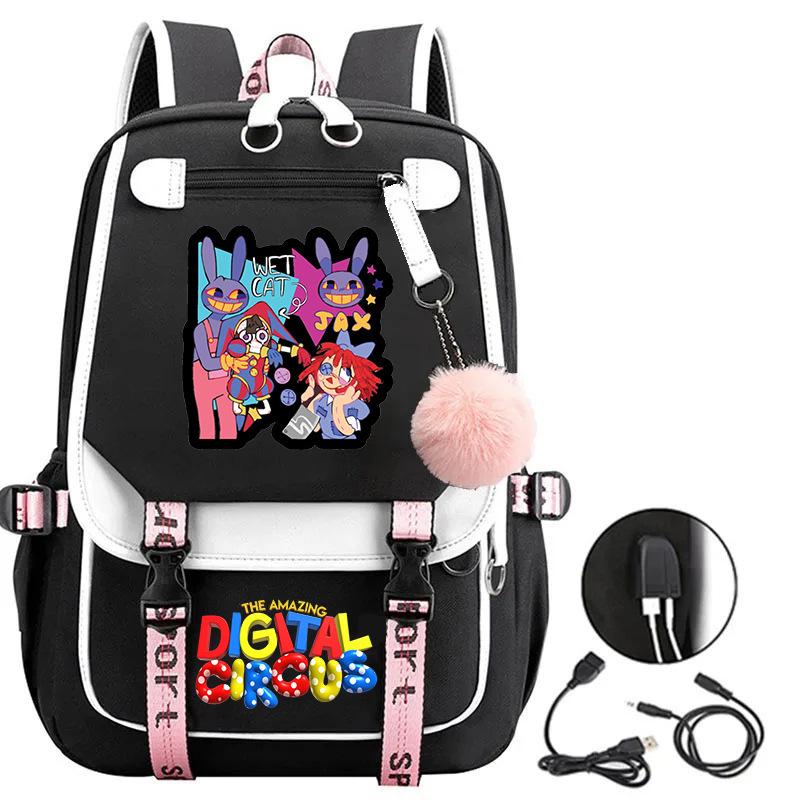 Digitale Circus Digitale Circus Perifere Rugzakken Student Schooltassen Stuur Haakjes mee Usb backpack