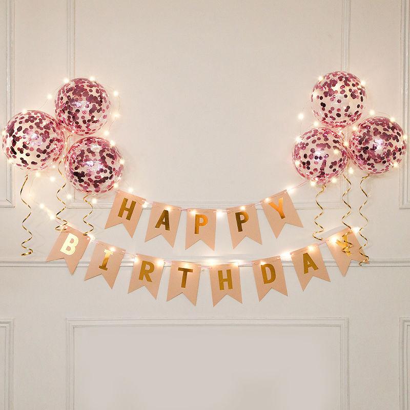 Birthday Banner Decoration, Scene Arrangement, Baby's First Birthday Balloon, Children's Party Background, Happy Birthday