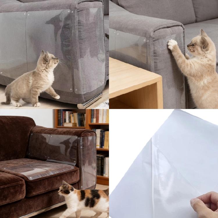 PVC Pet Scratch Prevention Stickers 4PCS Transparent Adhesive Furniture Protector Durable