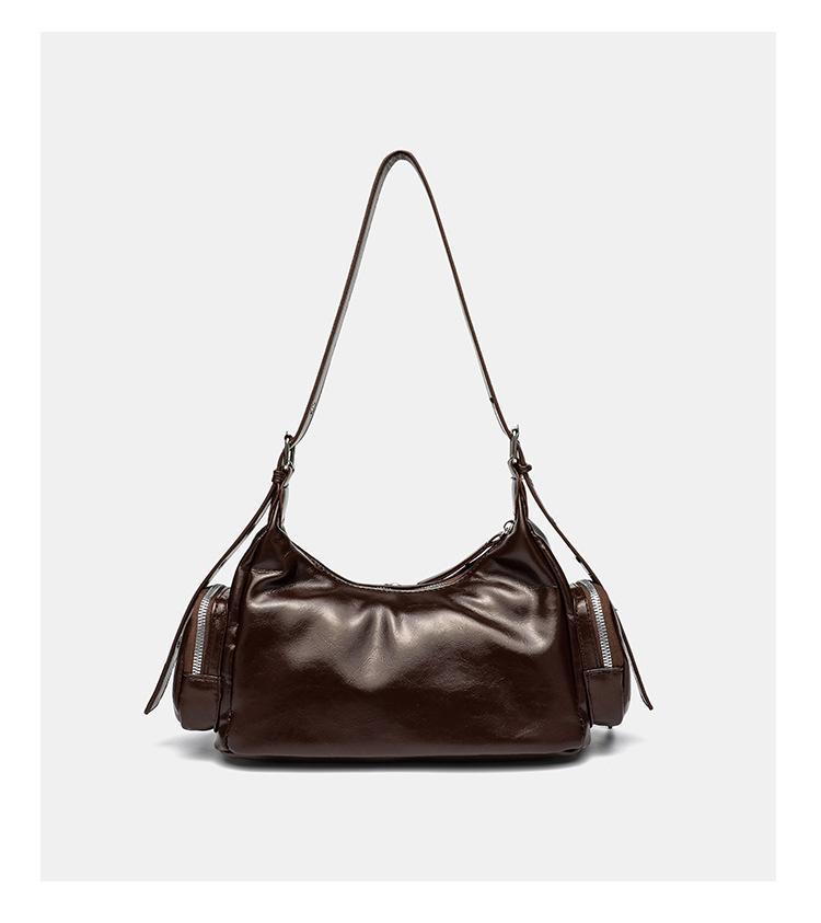 2026 Women's Retro Motorcycle Single Shoulder Bag - Large Capacity Versatile PU Leather Crossbody