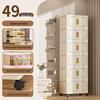 Multi-layer Folding Plastic Storage Cabinet: Shoe, Toy, and Medicine Organizer for Living Room