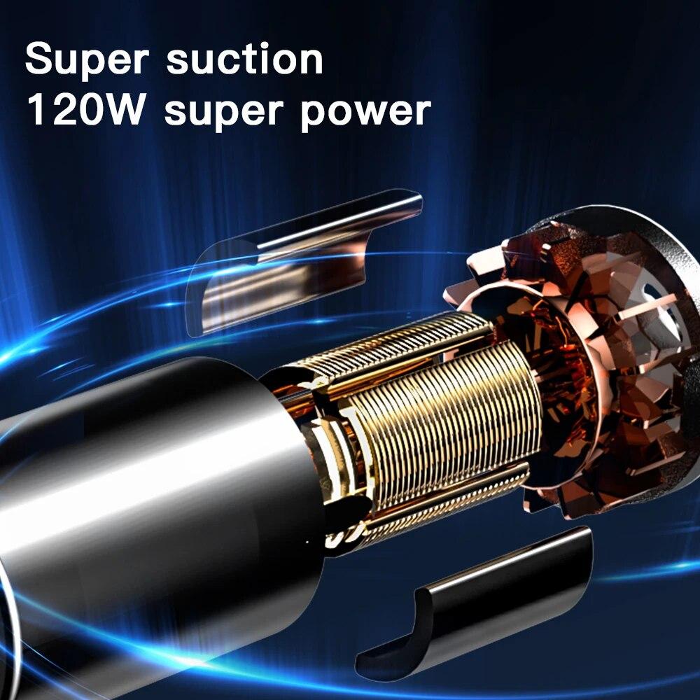 9000Pa Wireless Car Vacuum Cleaner Strong Suction Handheld Car Vacuum Cleaner Home&Car Dual Use Vacuum and Blow Home Appliance