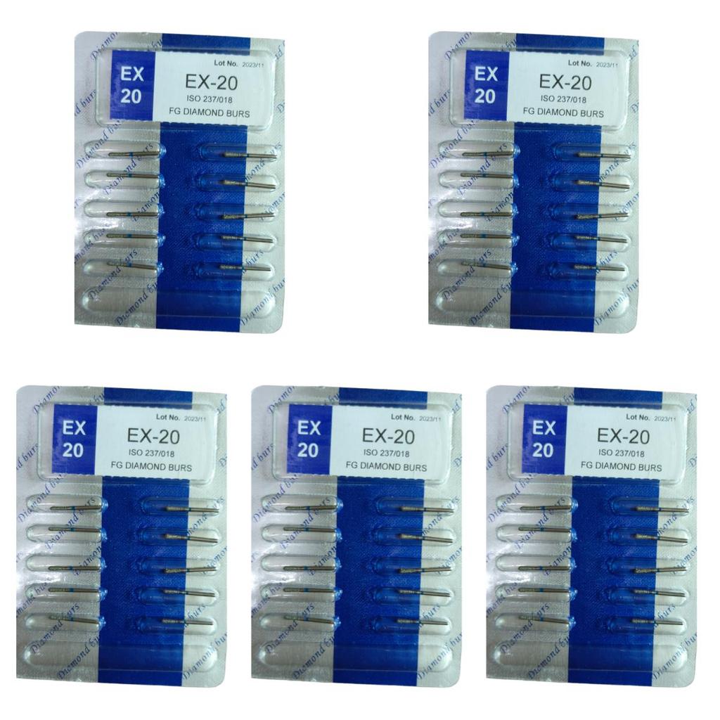 50pcs Dental High Speed Burs High Speed Handpiece Turbine Diamond Burs Diamond Polishing Tooth Preparation Dentist Material
