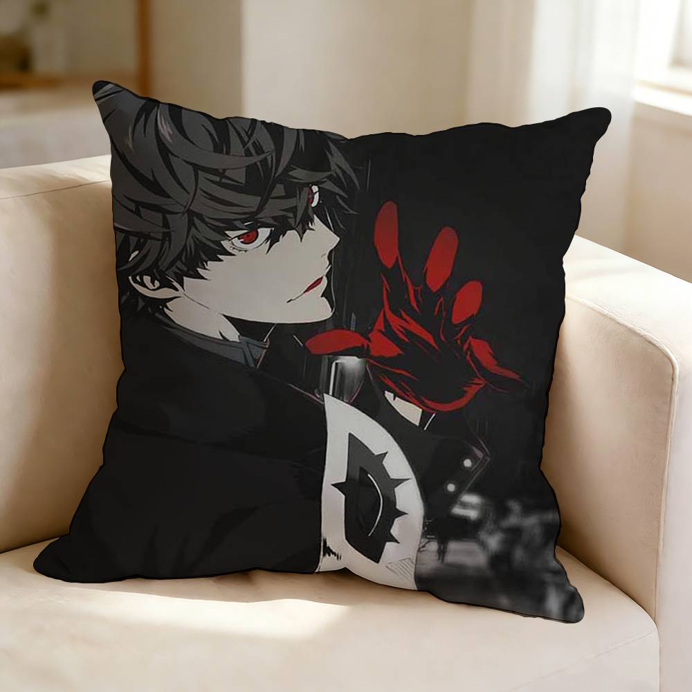 Anime PPersona Cool JJoker Pillow Case Square DoubleSided Sofa Cushion Cover Bedroom Bedside Pillow
