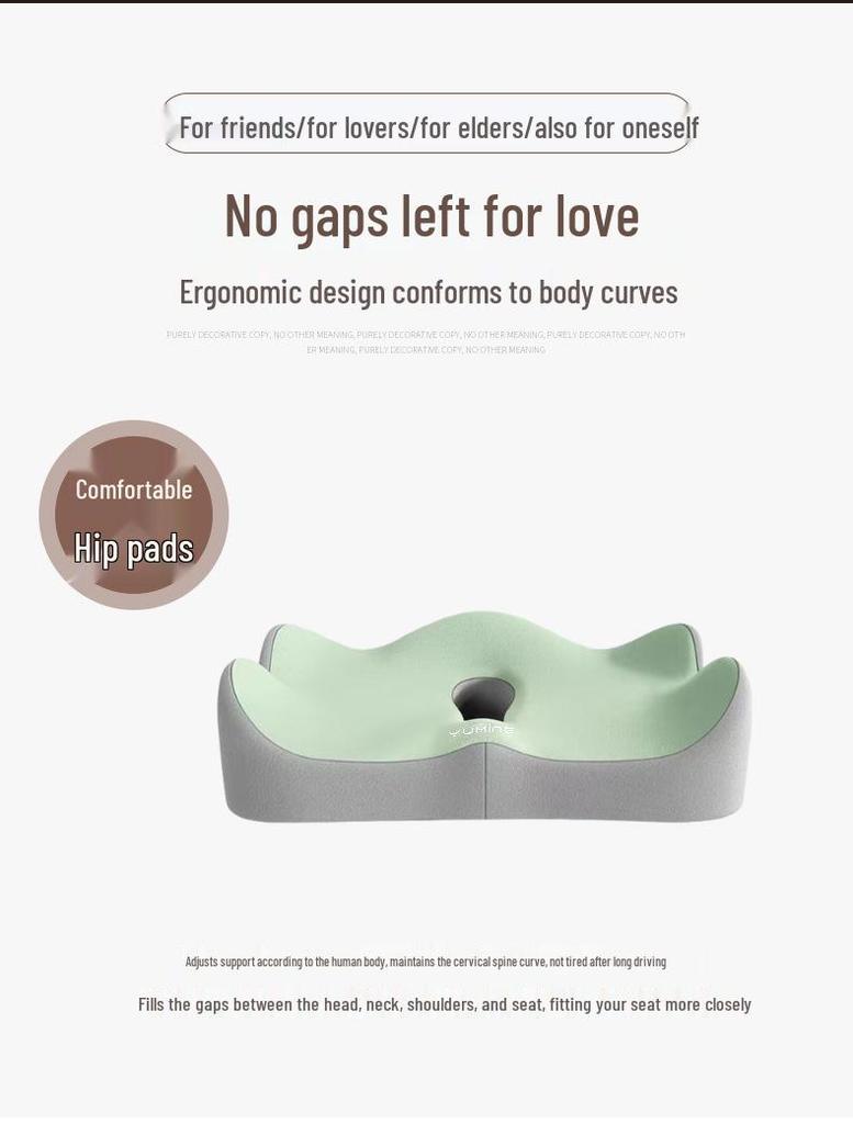 Memory Foam Steißbein Druckentlastung Büro Kissen: Bequeme Unterstützung für schöne Hüften, geeignet für alle Jahreszeiten.