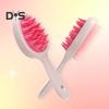 Doppelseitige, gezahnte Shampoo-Bürste, langer Griff, Kopfhautmassage, tragbarer Kamm zum Entwirren von nassem und trockenem Haar, Haarreinigungswerkzeug, Körperwäscher
