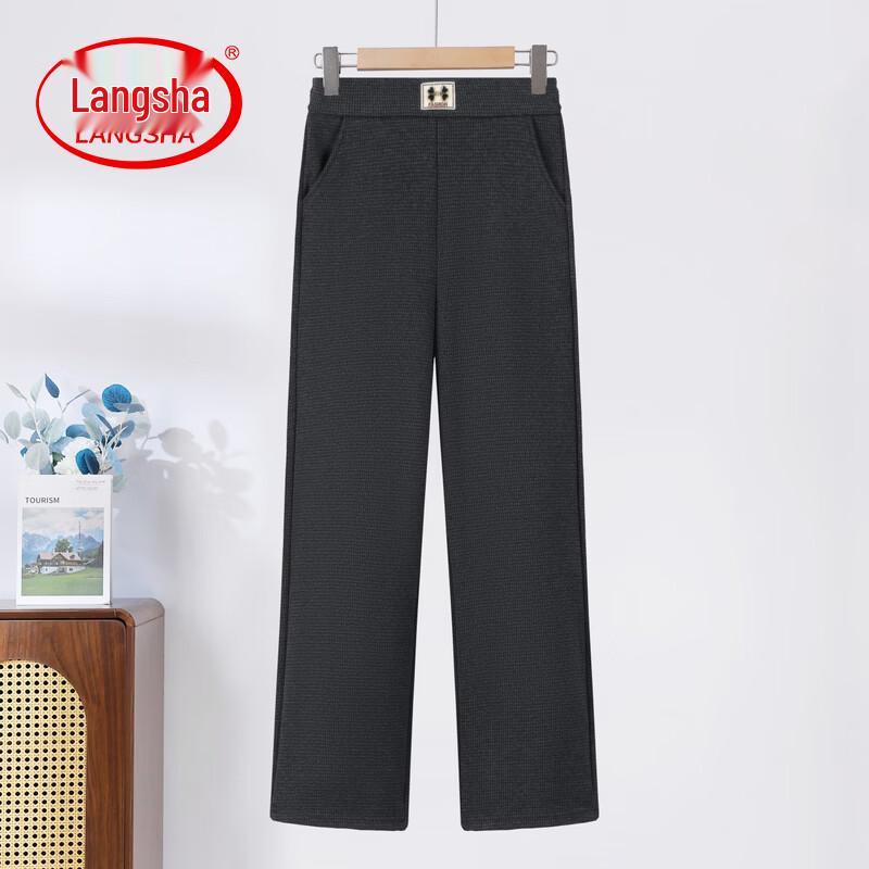 LangSha Women s Mid-High Waist Straight-Leg Pants 2XL