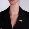 Exquisite Sweet Pink Rhinestone Bowknot Brooches For Women Men Fashion Hollow Bow Wedding Dress Collar Pins Clothes Jewelry Gift