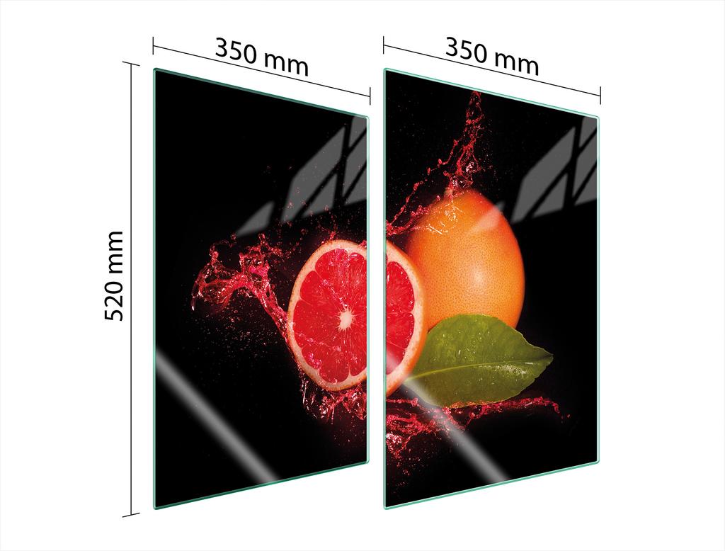 SZKLANA PŁYTA OCHRONNA DO KUCHNI 2x35x52 GREJPFRUT
