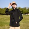 1011 Summer New Ice Silk Sunscreen Clothes for Men and Women Couples Removable Cap UV Protection Breathable Skin Clothes