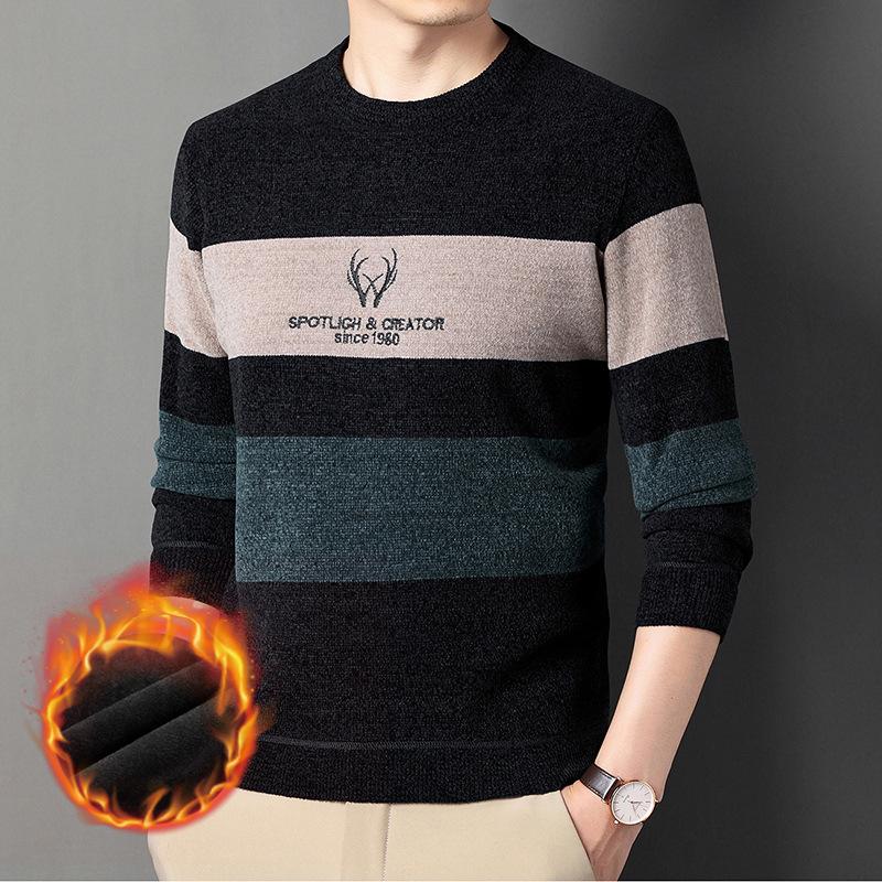 

Мужская зимняя утолщенная теплая свободная повседневная толстовка с круглым вырезом и длинным рукавом большого размера XS