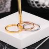 Ultra-Thin Rose Gold Diamond Couple Ring – Japanese & Korean Design In Titanium Steel