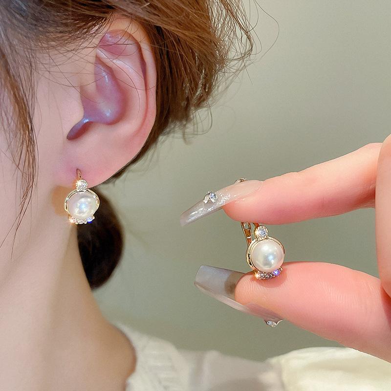 

Новые корейские простые круглые серьги с цирконием с искусственным жемчугом для женщин, модные серьги, ювелирные украшения, аксессуары для вечеринок