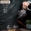 270ML Vintage Yixing Purple Clay Teapots Handmade Petal  Pot Raw Ore Azure Mud Tea Making Kettle Chinese Zisha Tea Set Ornaments