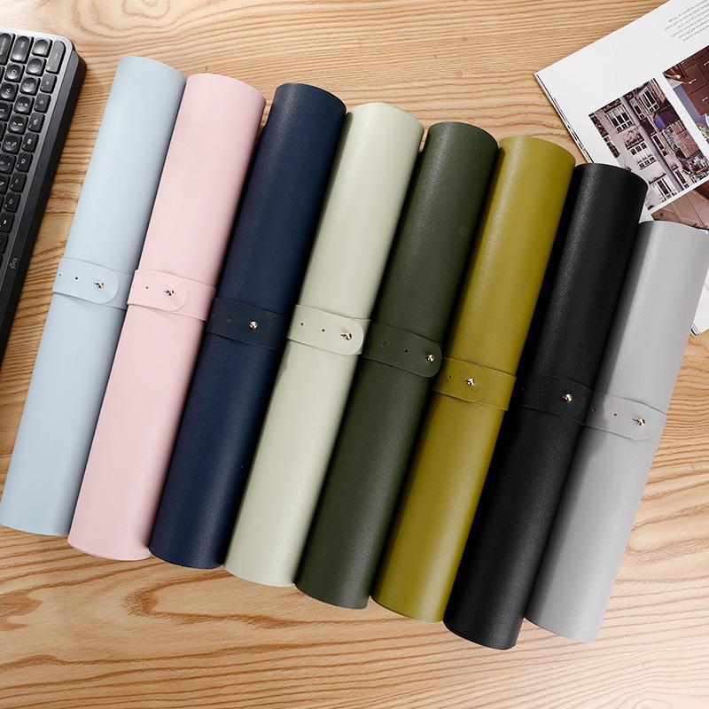 Dual-Sided Two-Tone Leather Desk Pad - Large Mouse, Keyboard & Notebook Mat