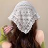 Hot Girls White Lace Bandana Summer Sunproof Turban Tie Back Camping Headwrap Lovely Girls Traveling Hair Kerchief