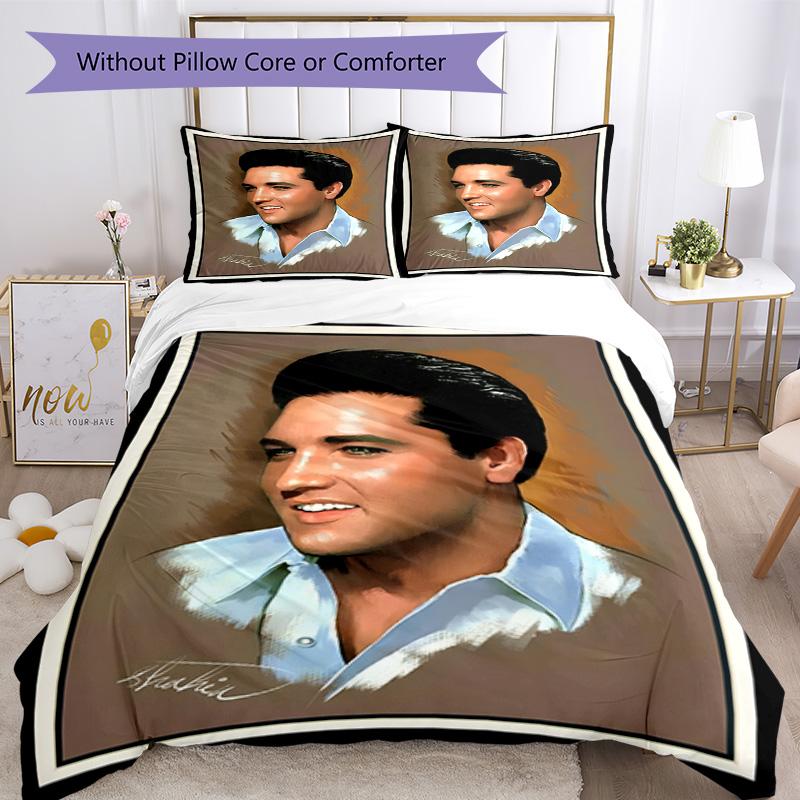 Elvis Presley Comforter Cover Set Suitable For Playroom Machine Washable Perfect Gift For Friends Family