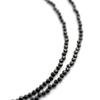 Ko Black Spinel Necklace for Sterling Silver Black Thin [Silver One] Men, 925, [Extra 2mm, 45cm]