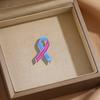 Pink and Blue Ribbon-shaped Brooch Universal Alloy Enamel Pin Fashionable and Versatile Clothes Backpack Scarf Accessory Brooch