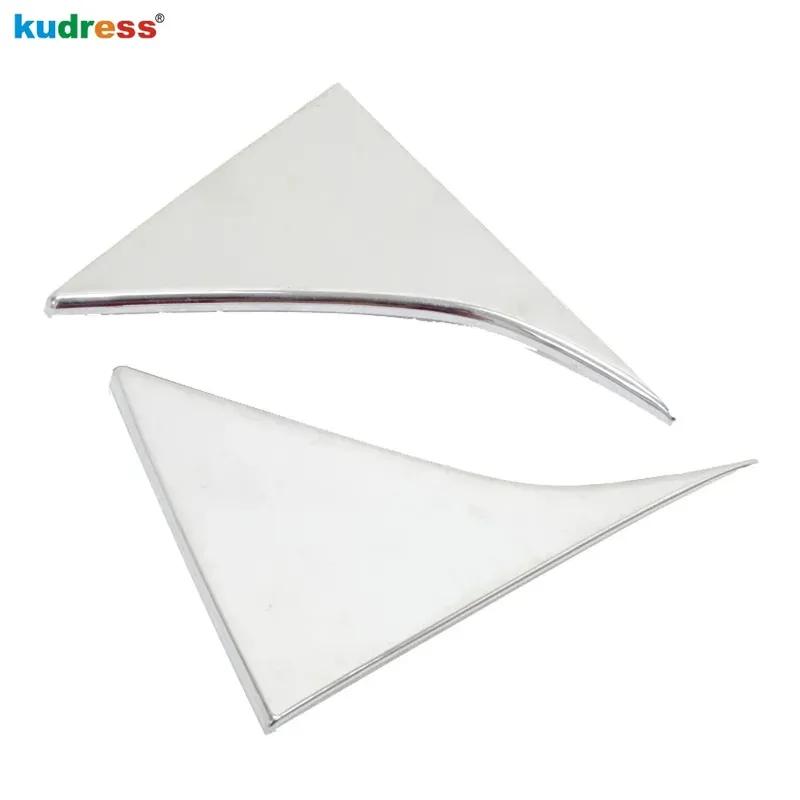 For KIA Sportage 2016 2017 2018   Chrome Car Rear Window Spoiler Cover Trim Side Wing Triangle Frame Trims Accessories