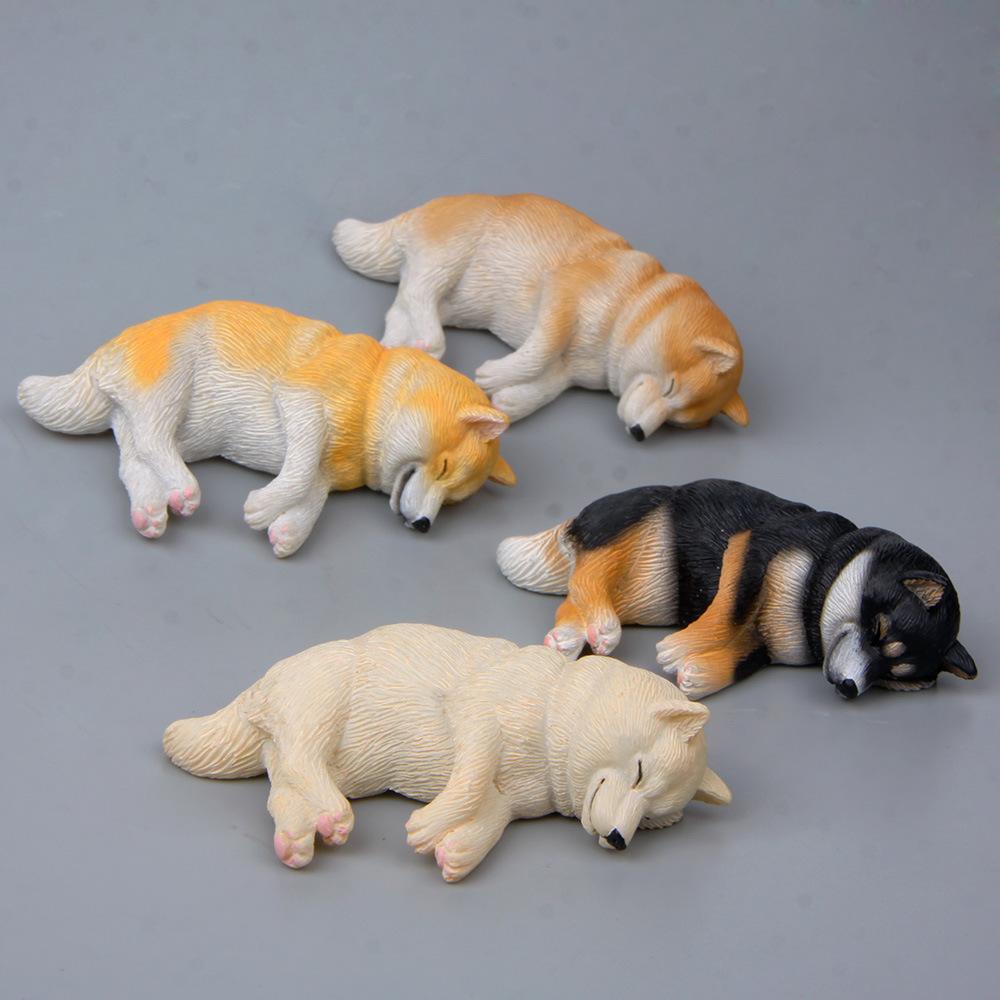 Warm and Sleepy Series Shiba Inu Models, Super Cute Husky Figurines, Fridge Magnets, Car Ornaments