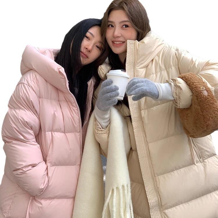 Women's Autumn And Winter High-end Down Jacket Medium Length Loose And Thickened Jacket