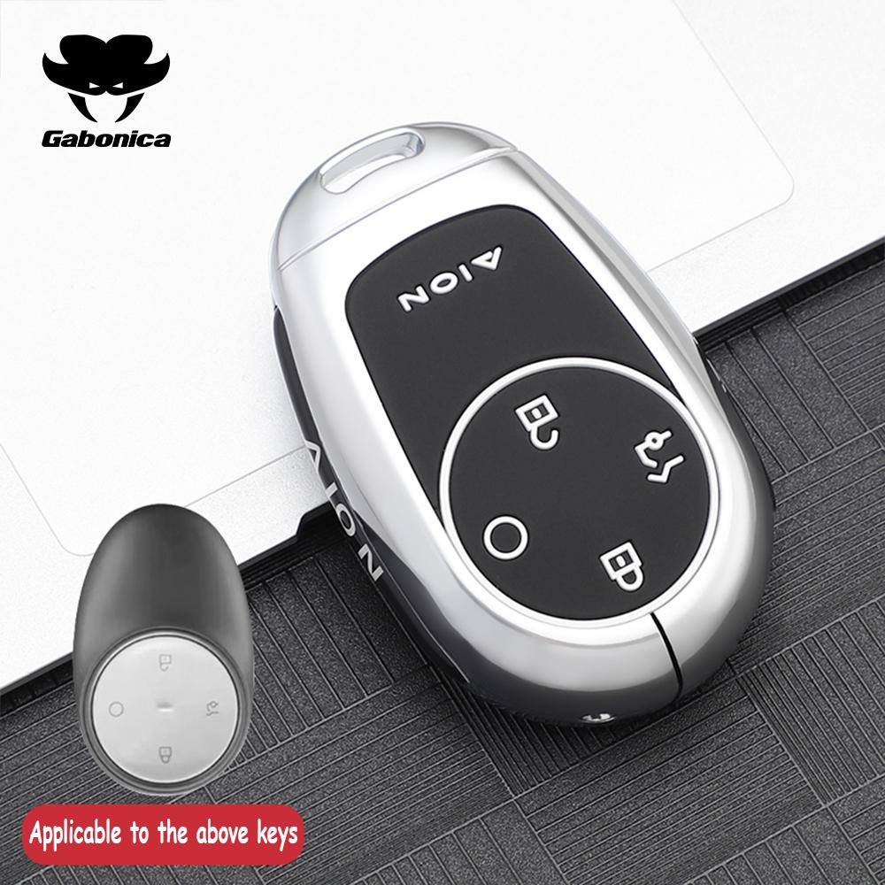 New Zinc Alloy Car Key Case For Gac Aion V Rt Ut Y Plus Keychain Remote Decoration Cover Shell Ring Holder Fob Accessories