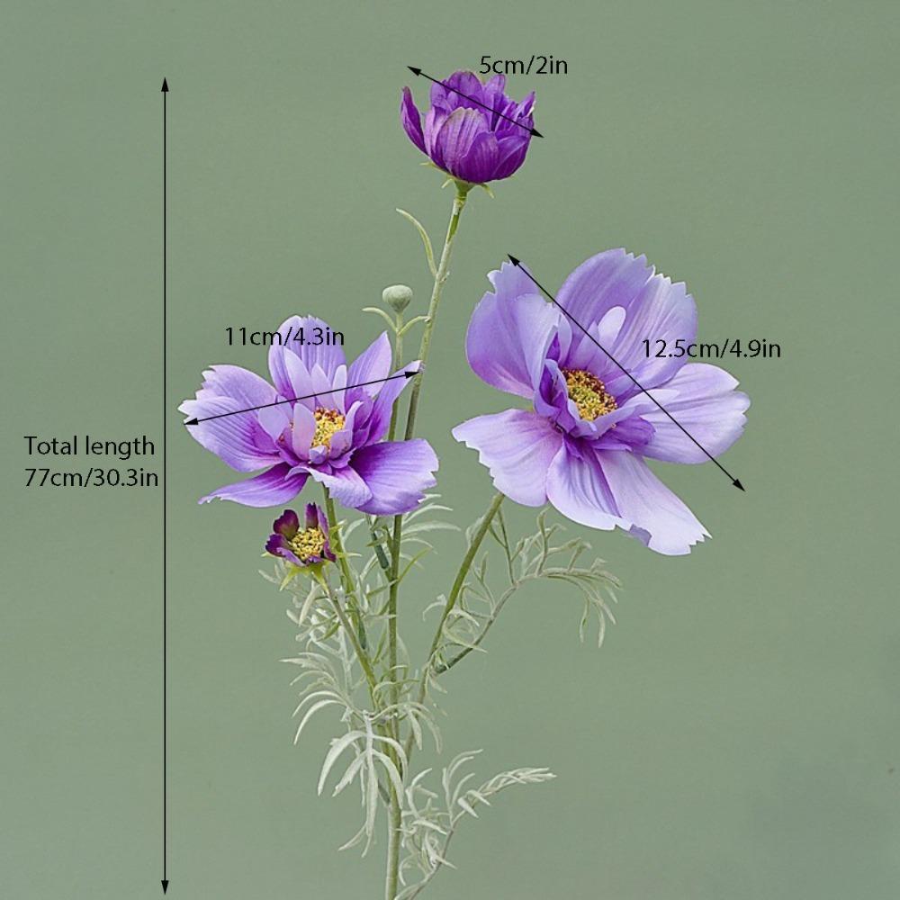 3 ks Umělé květiny Umělé květy Galsang Živé Luxusní Velká Větev Galsang Hedvábí Nevyblednoucí Falešné Umělé Rostliny na Svatbu Domácí Párty Vnitřní Venkovní Dekorace