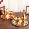 European Style Wine Set,Alloy Home Wine Pot Ice Cream Bowl Set,Exquisite Golden Wine Glass,Wine Pot Wedding Decoration,1Set