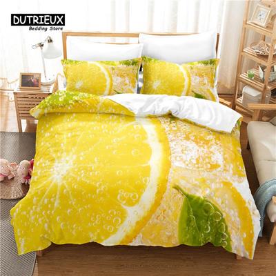 Fresh Fruit Bedding Set, 3Pcs Duvet Cover Set, Soft Comfortable Breathable Duvet Cover, For Bedroom Guest Room Decor