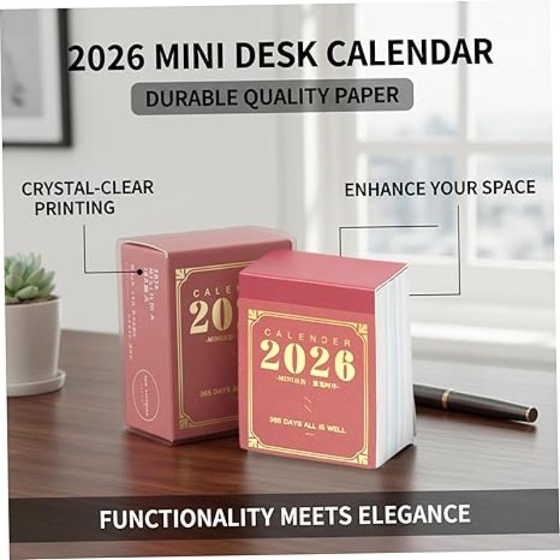 2026 Mini Desk Calendar Small Tear-Off Calendar Office Student Planner for Efficient Daily Schedule Goal Tracking Home Decor