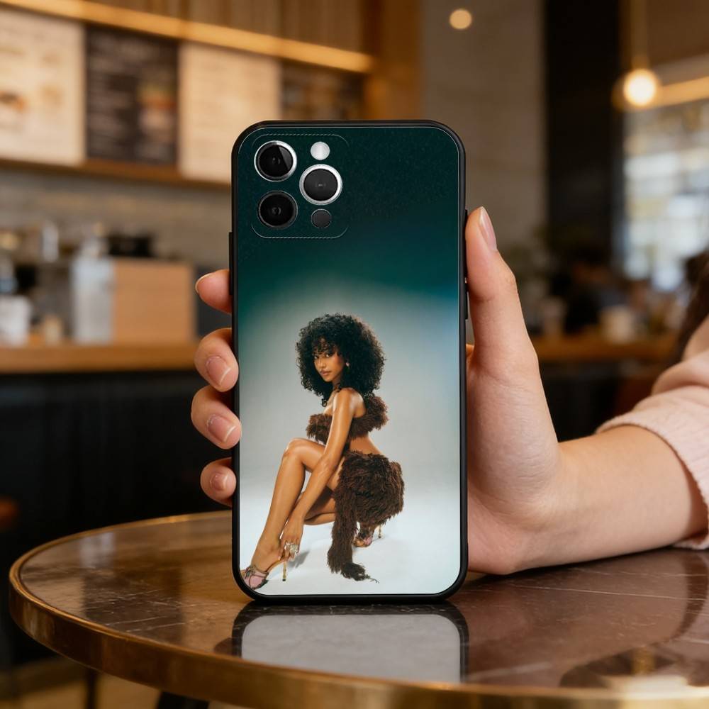 Singer T-Tyla-LA Phone Case For iPhone 17,16,15,14,13,12,11 Plus,Pro Max,Soft Silicone Black Cover