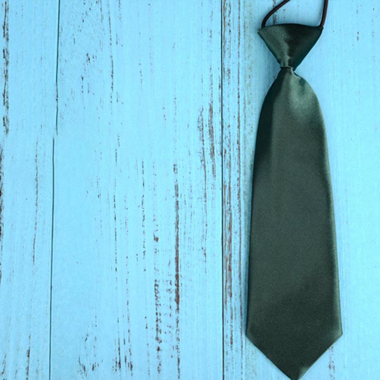 Elastic Silk Tie: Simple, Solid Color, Lazy Man's Design for Kids