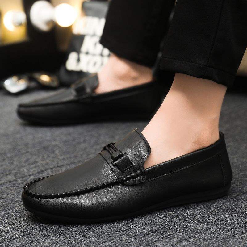 Doudou shoes men's 2025 new autumn small leather shoes breathable one-pedal men's shoes versatile casual work loafers